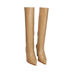 Bottes beiges à bout pointu, talon 9,5 cm , Primadonna, 203003103EPBEIG035, 002 preview