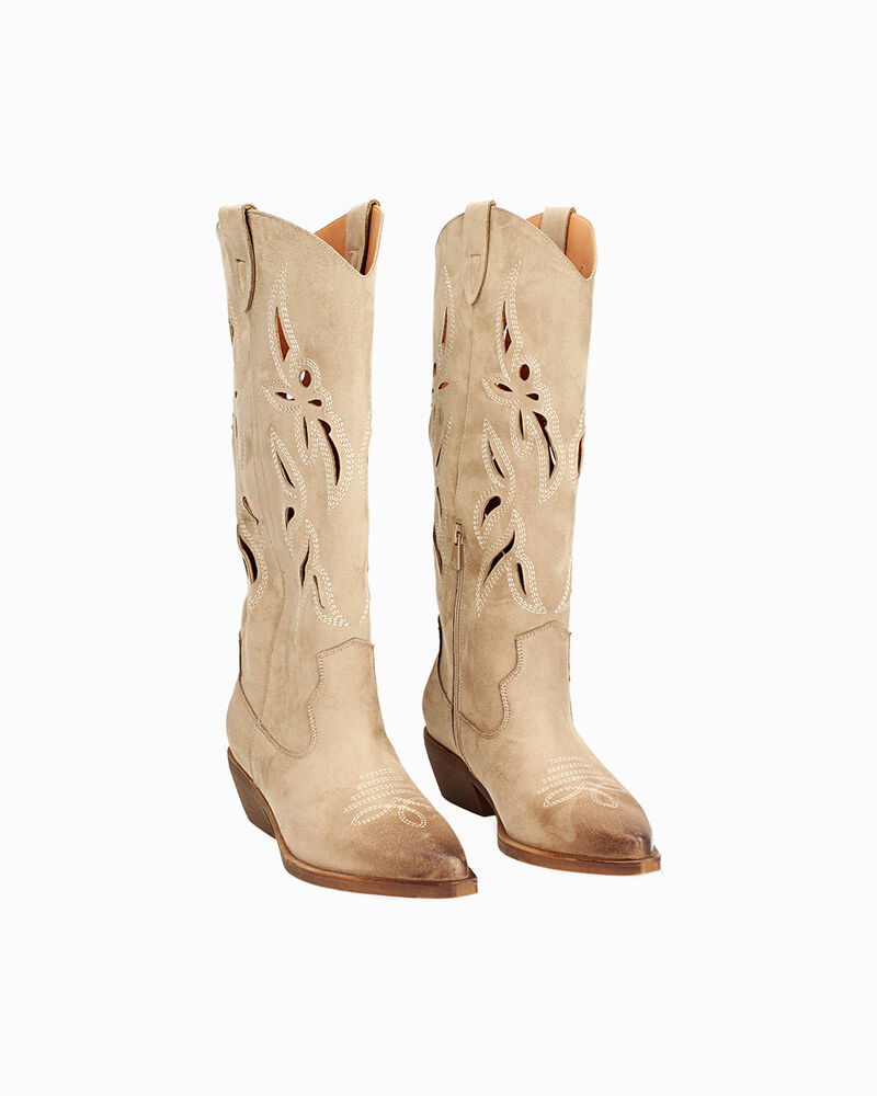 Botas de mujer taupe en microfibra image number null