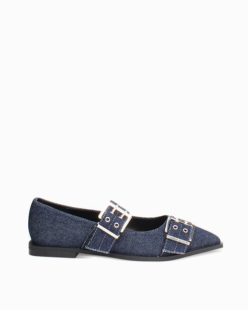Ballerine en jean avec semelle en caoutchouc, JEANS