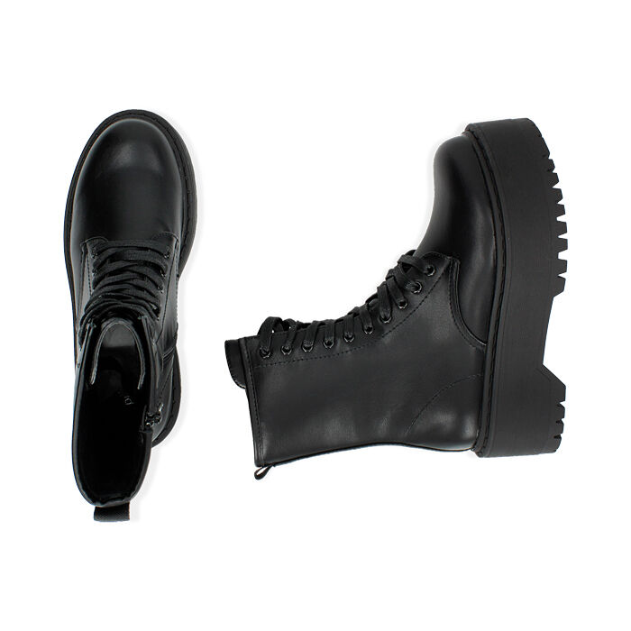 Anfibi platform Amauri vera pelle zeppa platform con borchie RR1