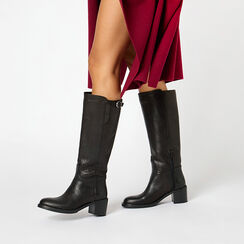 Botte en cuir lavé noir avec des détails uniques, Primadonna, 261020202PANERO036, 002a