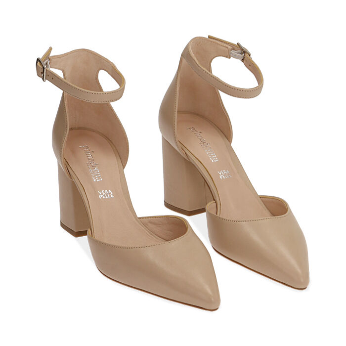 Decollete beige pelle best sale