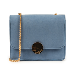 Borsa piccola azzurra in microfibra,