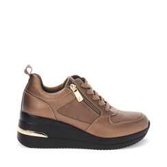 Zapatillas deportivas bronce con tacón de 7 cm, Primadonna, 262822819EPBRON036, 001a