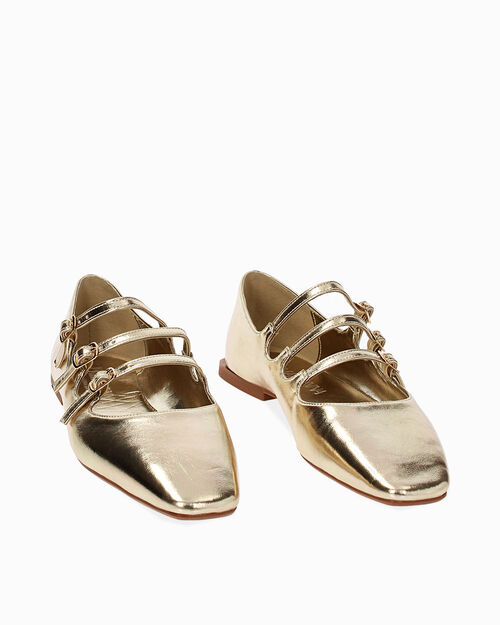 ZAPATOS BAILARINA LAMINADO OROG, GOLD