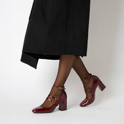 Escarpin bordeaux brillant avec talon de 7,5 cm, Primadonna, 264943706EUBORD036, 002 preview