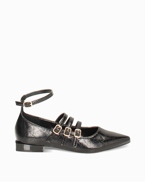 Ballerines noires lac&eacute;es, BLACK
