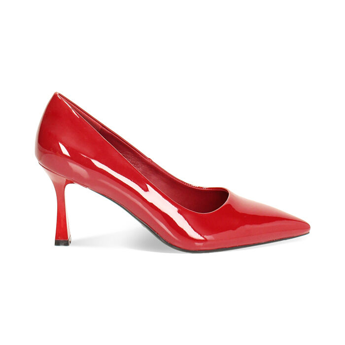 Decollete rosse in vernice tacco 7 5 cm Primadonna Collection