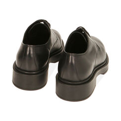 Chaussures lacées en cuir noir, talon 3,5 cm , Primadonna, 20B813503PENERO035, 003 preview