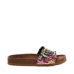 Ciabattina con fibbia da donna intrecciata multicolor, Primadonna, 257822025EIMULT036, 001a