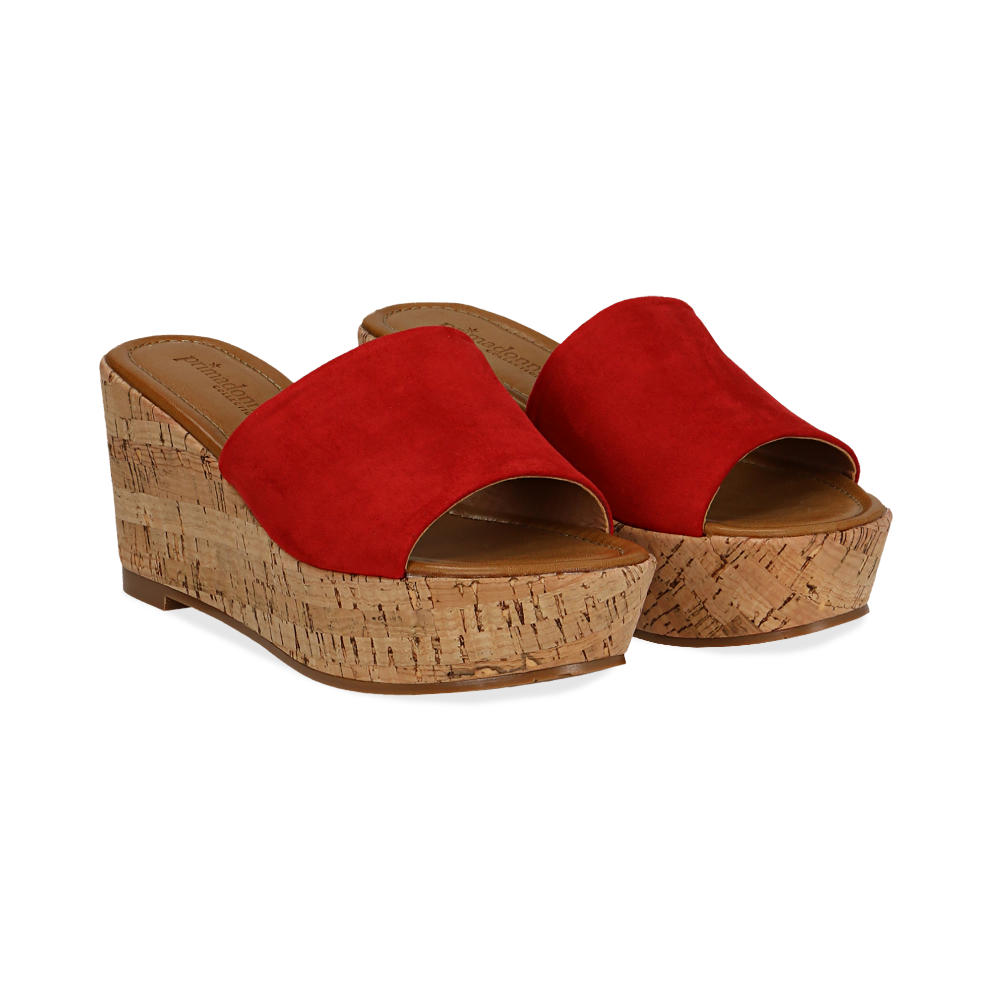 Zeppe platform rosse, zeppa in sughero 8 cm donna | Primadonna Collection