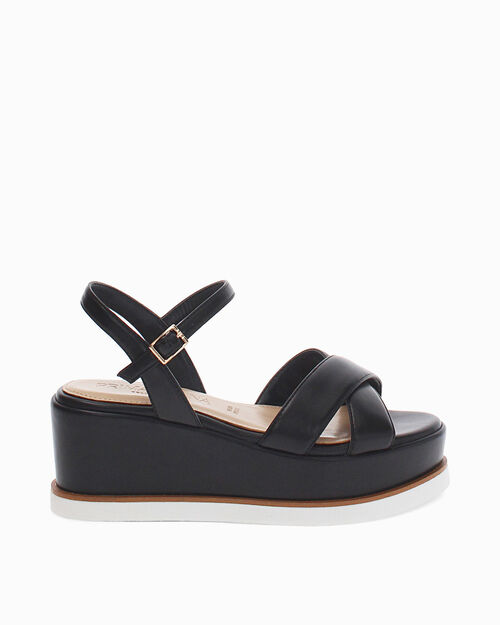 Zeppe nere tacco 6,6 cm, BLACK