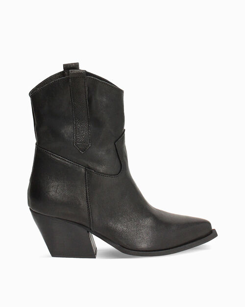 Tronchetti texani in pelle neri, BLACK