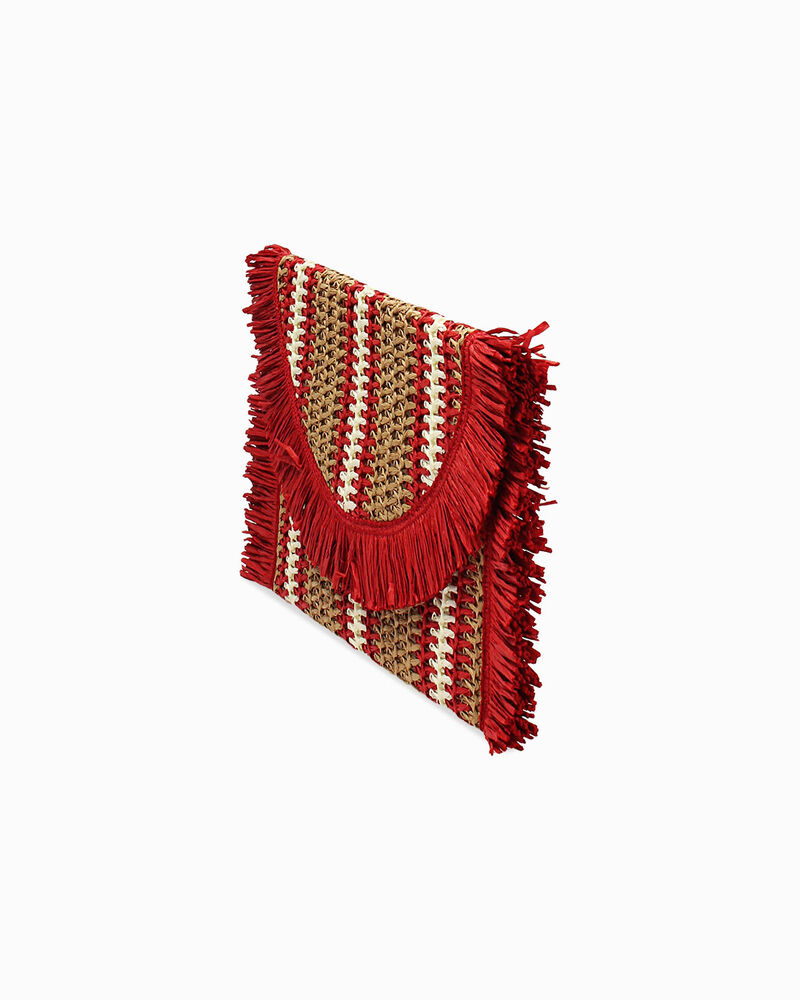 Pochette da mare in paglia rossa image number null
