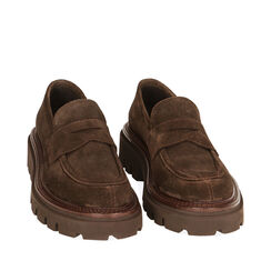 WOMEN SHOES MOCASSINS SUEDE MORO, 22S211309CMMORO037, 002a