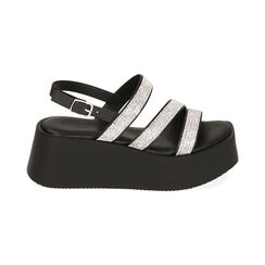 Sandales noires, compensées 6 cm , Primadonna, 19M982407EPNERO035, 001 preview