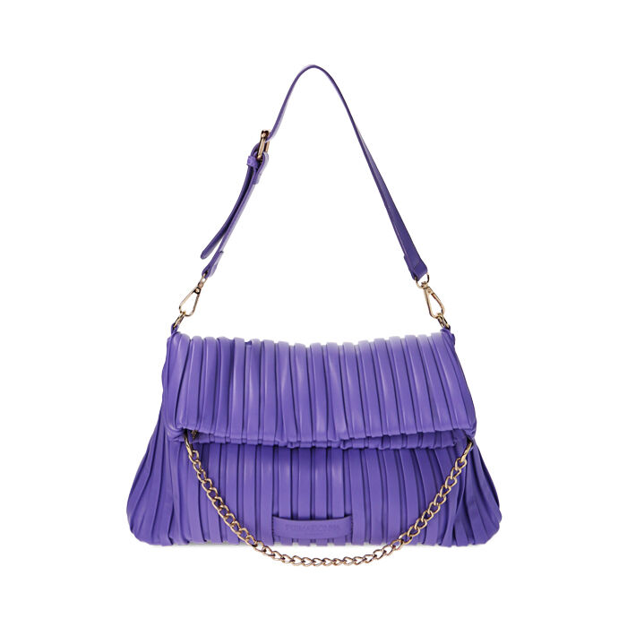 Borsa a spalla plissé lilla, Primadonna, 211906177EPLILLUNI