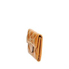 Portefeuille brillant ocre avec détails élégants, Primadonna, 265702429EUOCRAUNI, 002a