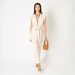Pantalon femme beige, Primadonna, 25L200030MFBEIGL, 002a