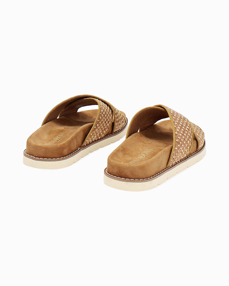 Sandali bassi donna marroni in raffia image number null