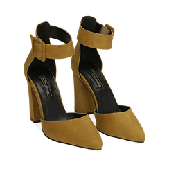 D&eacute;collet&eacute; gialle in microfibra, tacco 9,50 cm , Scarpe, 144895575MFGIAL036, 002a