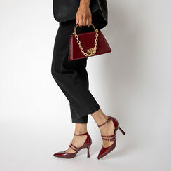 Décolleté open shank bordeaux con tacco 7,6 cm, Primadonna, 264902571EUBORD036, 002 preview