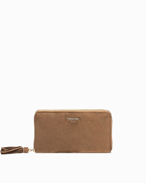 Cartera taupe con cierre elegante, TAUPE