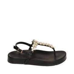 Sandali infradito gioiello neri, Primadonna, 214920601EPNERO038, 001a