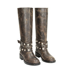 Stivale testa di moro con borchie, Primadonna, 243003001SCMORO035, 002 preview