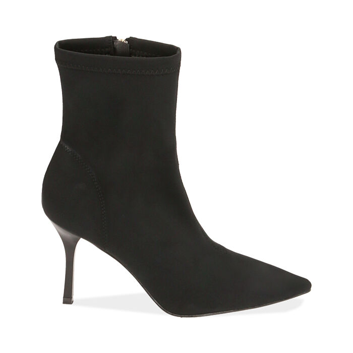 Botines negros de licra para mujer, tacón 8,5 cm | Colección Primadonna  Collection