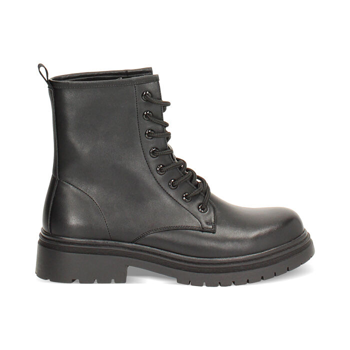 Anfibi neri con suola in gomma di 4,5 cm, Primadonna, 262810213EPNERO035