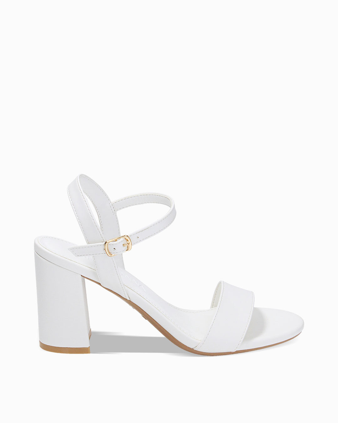 Sandali bianchi con cinturino, tacco 8 cm