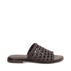 Sandali bassi donna testa di moro in pelle intrecciata, Primadonna, 25B817032PIMORO036, 001a