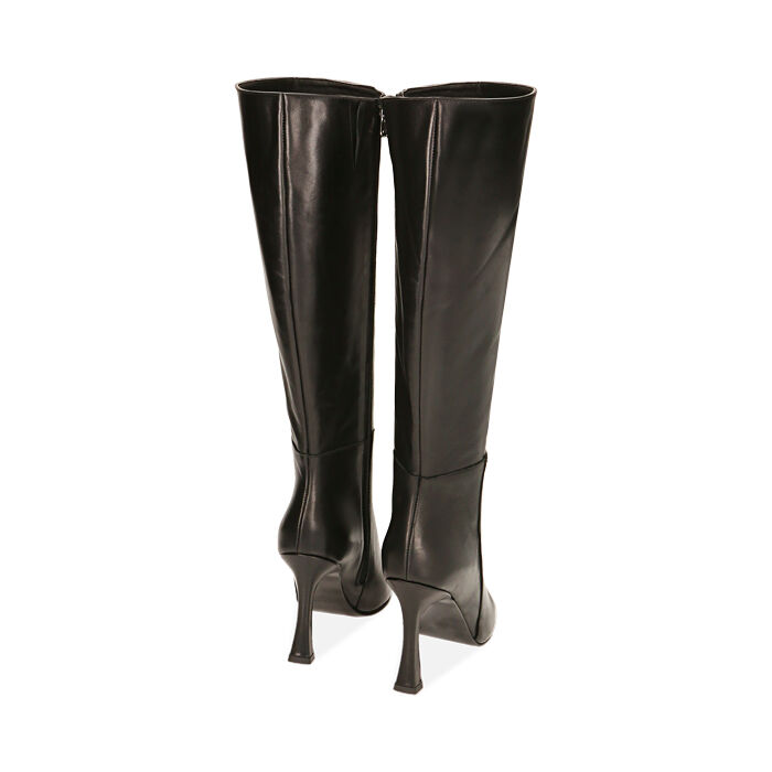 Stivali donna neri in pelle tacco 10 cm Primadonna Collection