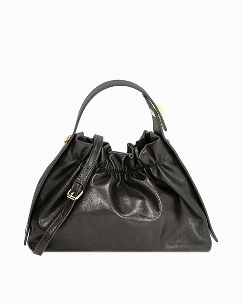 Black mini bag with removable strap, BLACK