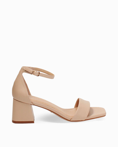 Sandali beige tacco 5,5 cm, BEIGE