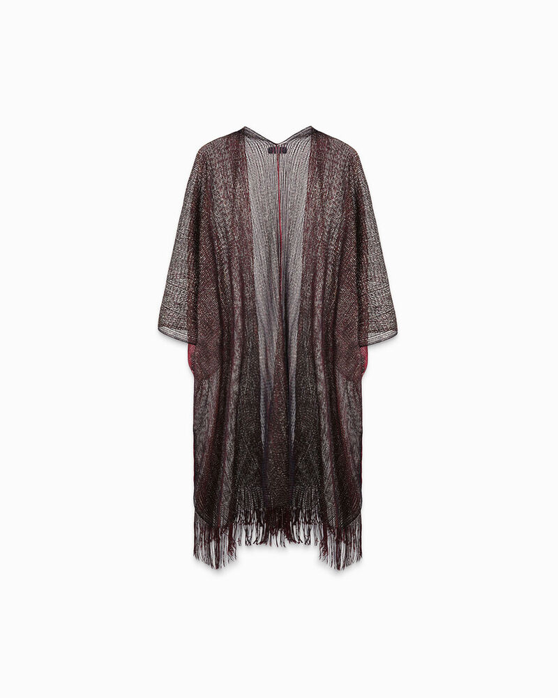 Poncho mujer burdeos en tejido image number null