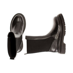 Chelsea boots neri stampa vipera, tacco 5 cm , Saldi, 180611270EVNERO037, 003 preview