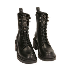 Botas militares negras con cremallera, Primadonna, 200638208EPNERO035, 002 preview