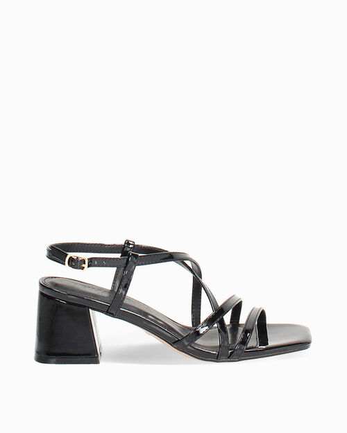 WOMEN SHOES SANDAL SYNTHETIC PATENT NERO, BLACK