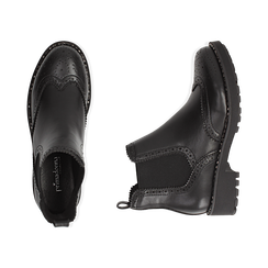 Chelsea boots neri in eco-pelle con lavorazione Duilio, Stivaletti, 140692614EPNERO036, 003 preview
