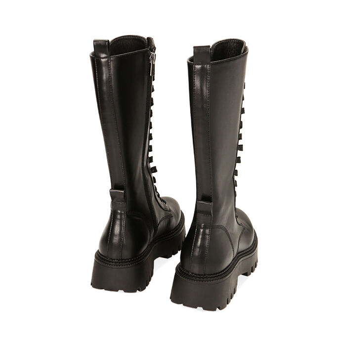 Anfibi donna neri con gambale alto tacco 5 cm Primadonna Collection