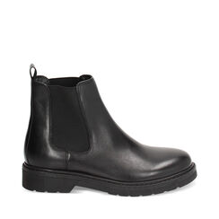 Botines chelsea negros de cuero, Primadonna, 24B810822PENERO035, 001a