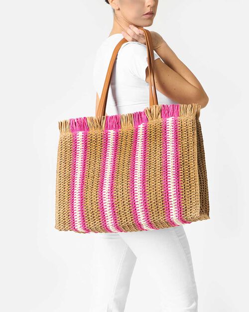 BORSA MARE GRANDE RAFFIA FUCS, 