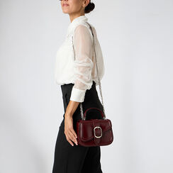 Mini bag bordeaux in materiale lucido, Primadonna, 26D519931EUBORDUNI, 002a