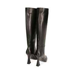 Stivali neri in pelle, tacco 8,5 cm , Primadonna, 20A555021PENERO036, 003 preview
