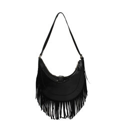 Borsa a spalla nera in sintetico cavallino, Primadonna, 26M750316CVNEROUNI, 004 preview