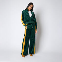 Pantalone tuta in velluto verde-giallo, Primadonna, 261824050VLVEGIM, 002a