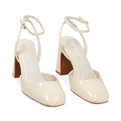 Zapatos abiertos de color crema en charol, Special Price, 232100501VEPANN035, 002 preview