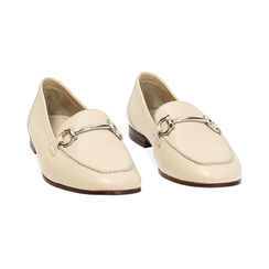 Mocasín color crema de cuero, Primadonna, 257725524PEPANN036, 003 preview